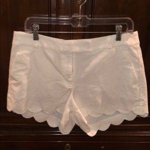 Jcrew scalloped white shorts